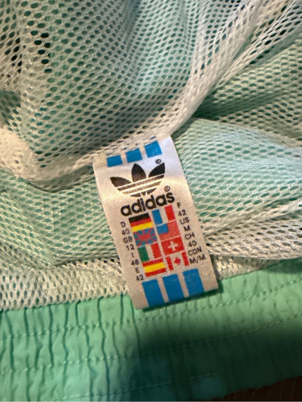 Vintage 90s Adidas Trefoil Colorblock Windbreaker Jacket Teal Purple Blue Men’sM - Picture 6 of 10